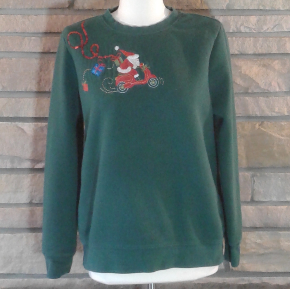 Green Red Santa Ugly Christmas Sweater Sweatshirt